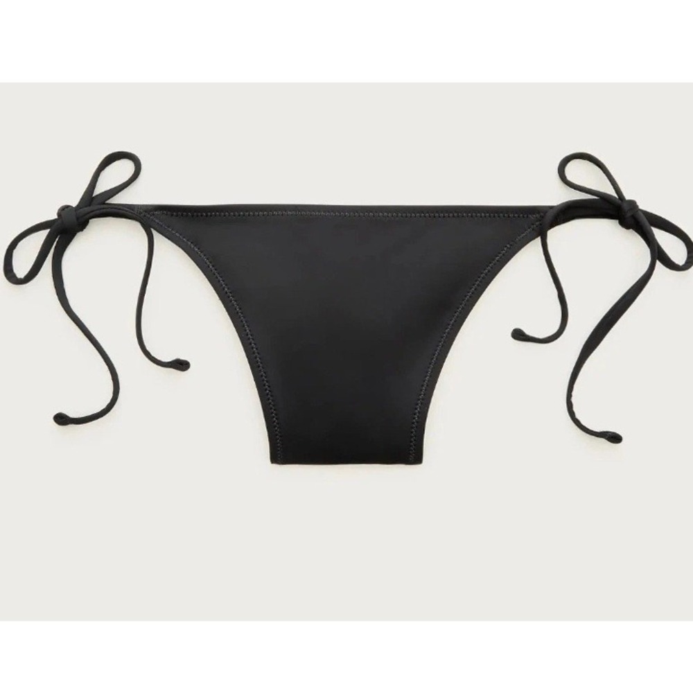 J.Crew Women's Black Side Tie Eco String Hipster Bikini Bottom‎ Size XL NWT